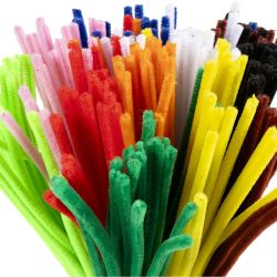 Chenille, L: 30 cm, dikte 6 mm, diverse kleuren, 200 div/ 1 doos