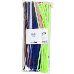 Chenille, L: 30 cm, dikte 6 mm, diverse kleuren, 200 div/ 1 doos
