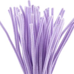Chenille, L: 30 cm, dikte 6 mm, paars, 50 stuk/ 1 doos