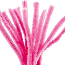 Chenille, L: 30 cm, dikte 15 mm, roze, 15 stuk/ 1 doos