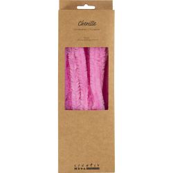 Chenille, L: 30 cm, dikte 15 mm, roze, 15 stuk/ 1 doos