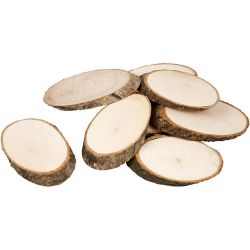 Houten schijf met bast