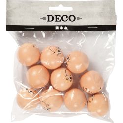 Houten ballen met gezichten