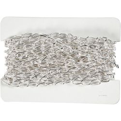 Jasseron, B: 6 mm, verzilverd, 5 m/ 1 stuk