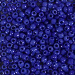 Rocailles, d 3 mm, afm 8/0, gatgrootte 0,6-1,0 mm, blauw, 25 gr/ 1 doos