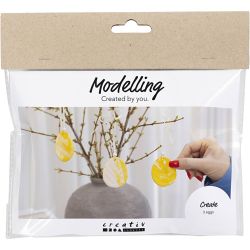 Mini Hobbyset Boetseren, ei, lichtgeel, pastelkleuren, 1 doos