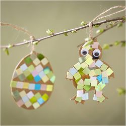 Mini Hobbyset Decoratie, Ei en kip, zwart, bruin, wit, diverse kleuren, 1 doos
