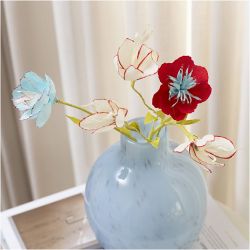 Mini hobbyset cr&ecirc;pepapier, Bloemen van cr&ecirc;pepapier, pastelkleuren, 1 doos