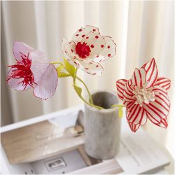 Mini hobbyset cr&ecirc;pepapier, Bloemen, pastelkleuren, 1 doos