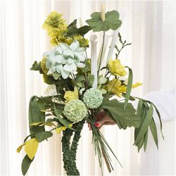 Maxi Hobbyset Crêpepapier, Bloemenboeket, lichtgroen, donkergroen, pastel groen, wit, 1 doos