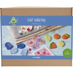 Groepsset Zeep Maken, blauw, groen, oranje, roze, 1 doos