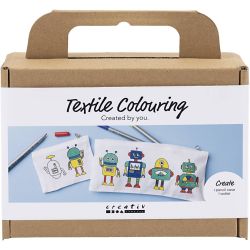 Mini Hobbyset Textieldecoratie, Robot, primair kleuren, 1 doos