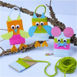 Mini Hobbyset Decoratie, Muizen en uilen, diverse kleuren, 1 doos