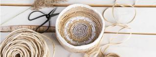 Compositions florales et matériel pour tressage de paniers